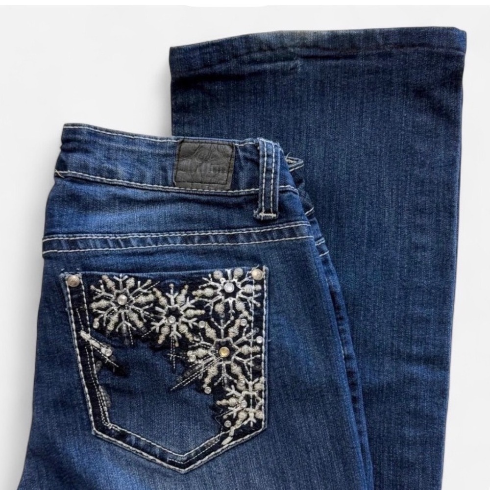 Love Nation Bootcut Western Jeans Blue Cowgirl McBling Embellished Womens 8